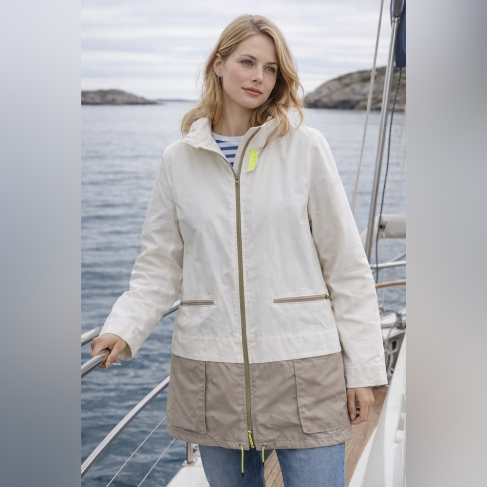 Faconnable Beige and Blue Striped Jacket